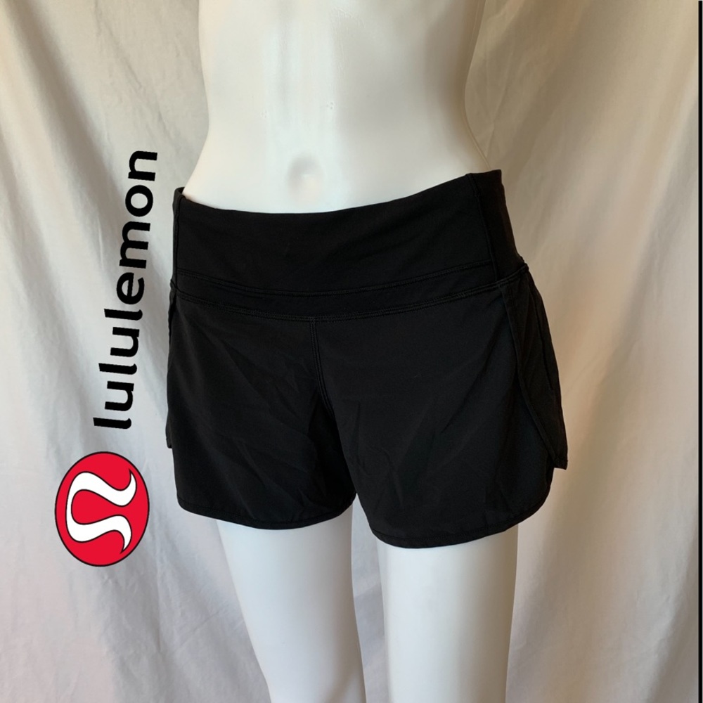 Lulu Lemon Black Speed Up Short 4”